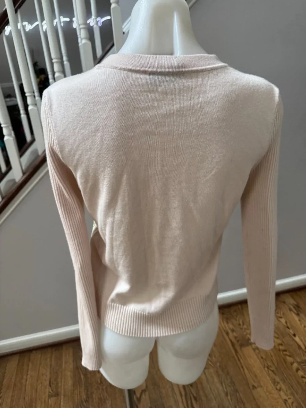 Tory Burch merino jacquard-front cardigan sweater beige green size small